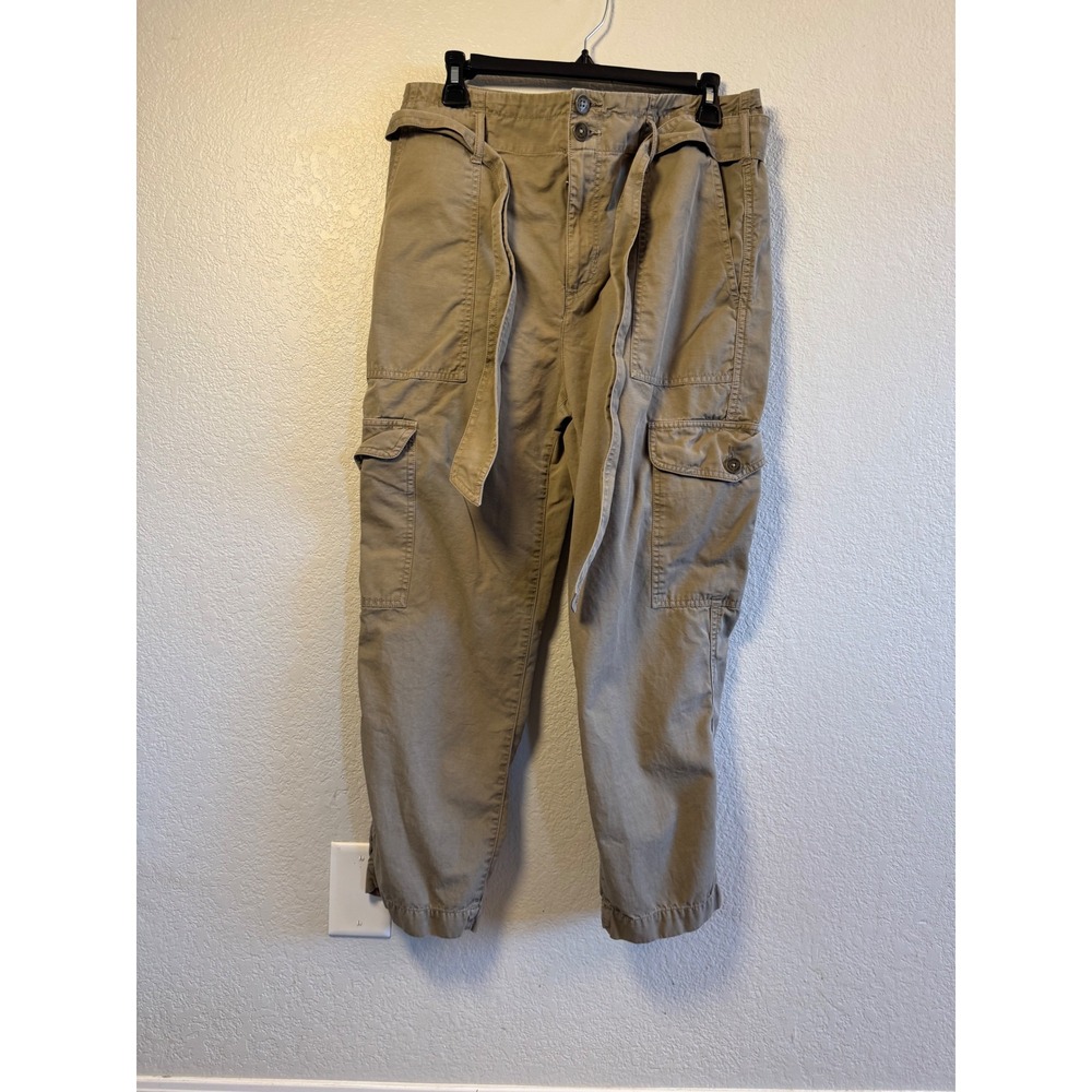 Lauren Ralph Lauren Green Khaki Cargo Pants with Tie Belt Size 8